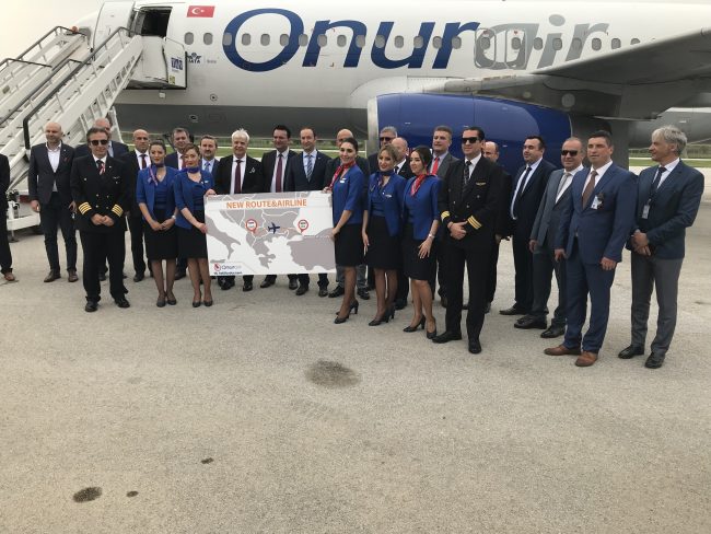 Onur Air Ohrid’e ilk ticari uçuşunu gerçekleştirdi