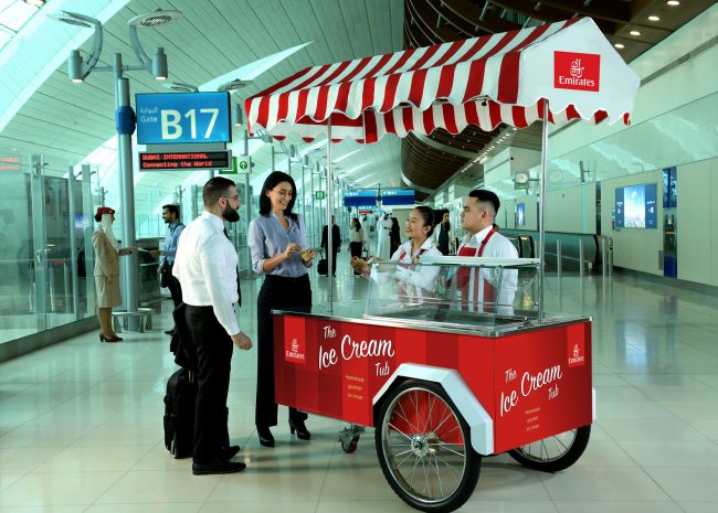 Emirates, Dubai’de özel müşterilerine dondurma ikram ediyor