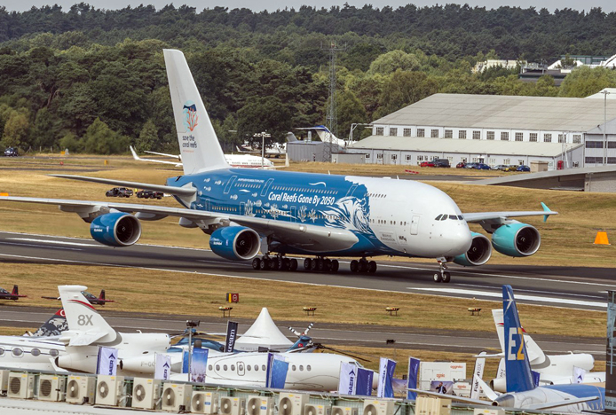 Hi Fly’ın yeni A-380’i Farnborough Airshow’da