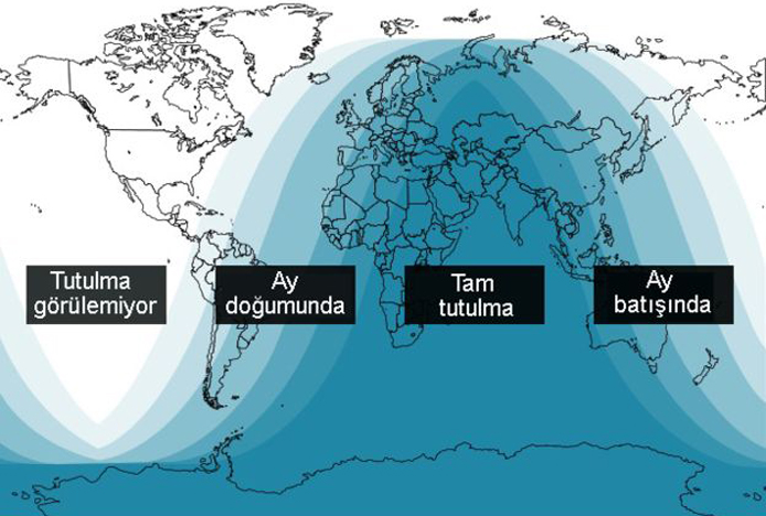 İşte ay tutulması ve görüleceği yerler
