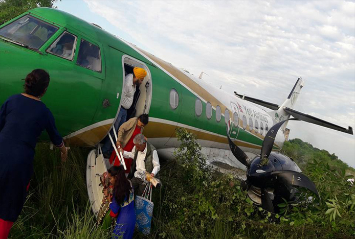 Yeti Airlines’ın Nepalganj-Kathmandu uçağı pistten çıktı