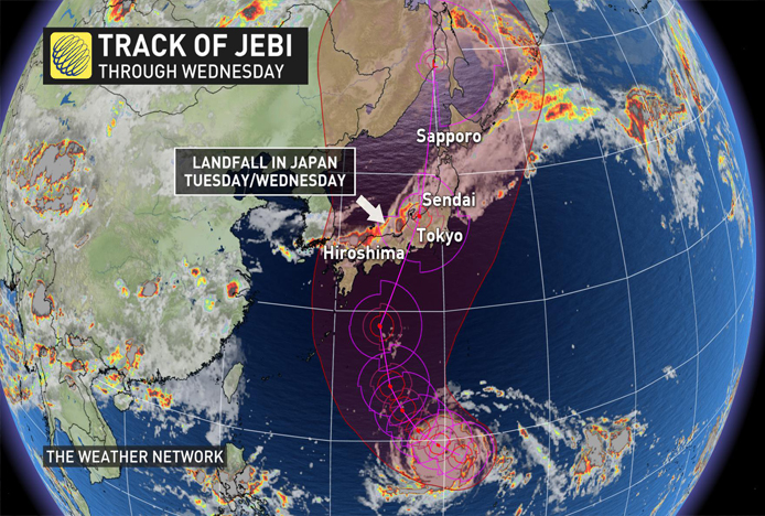 Jebi Tayfunu Japonya’da 268 uçuşu iptal etti