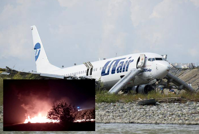 Soçi de pistte kayan Utair uçağı alev aldı