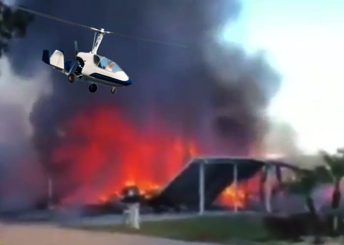 Florida’da Gyrocopter evin üzerine düştü
