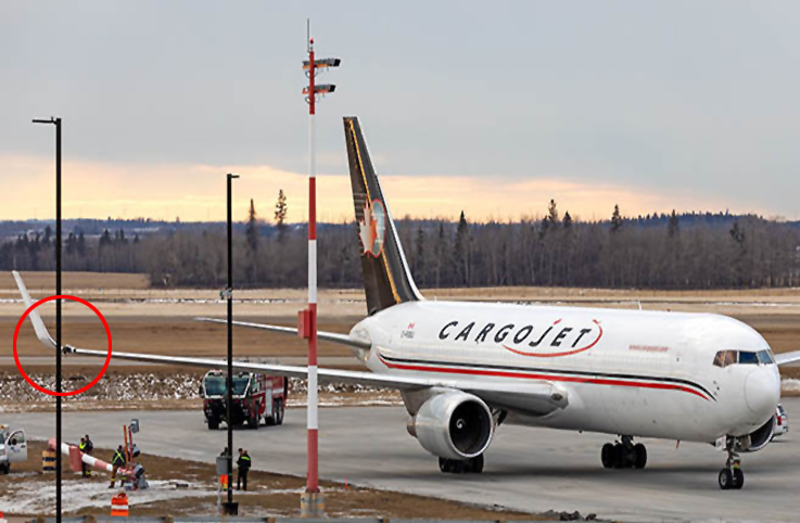 Cargo Jet’in B767’si direğe çarptı