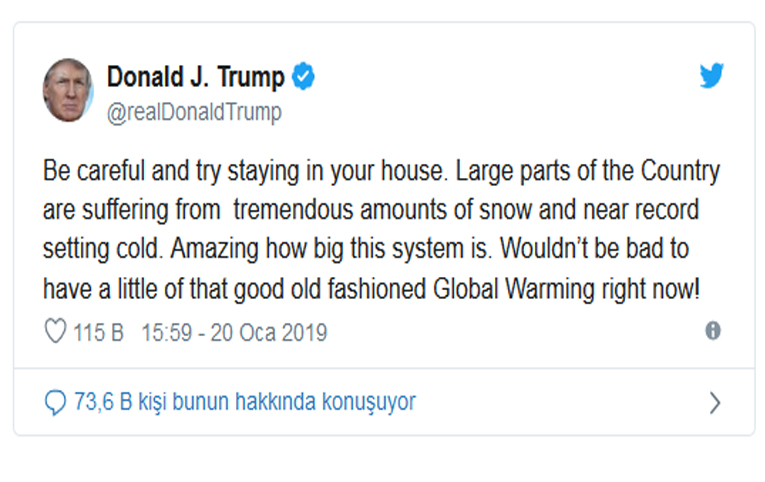 Trump, tweetten küresel sınma mesajı attı