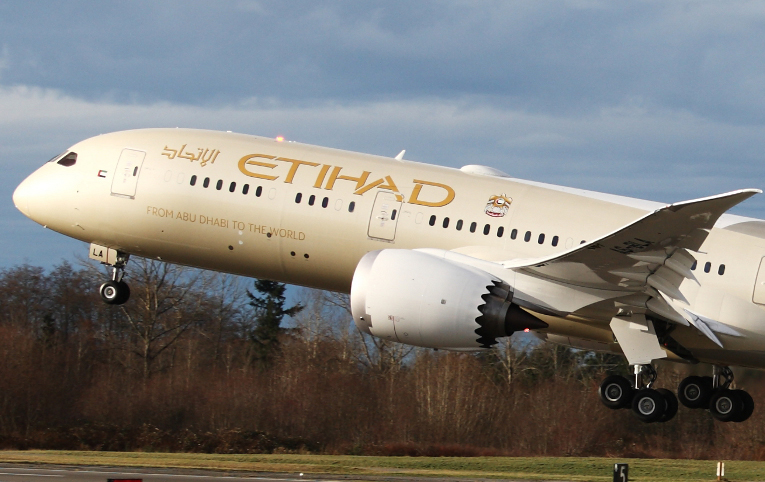 Etihad Washington uçağını tablet yüzünden acil indi