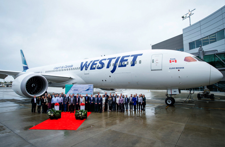 Westjet ilk B787-9 Dreamliner’ı törenle teslim aldı