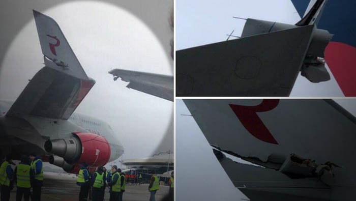 Vnukovo Havalimanı’nda, Rossiya ve Azur Air uçaları çarpıştı