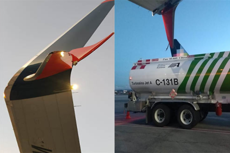Aeromexico uçağına yakıt tankeri çarptı