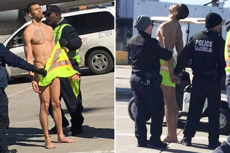 Chicago Havalimanı’nda bir adam apronda çıplak dolaştı