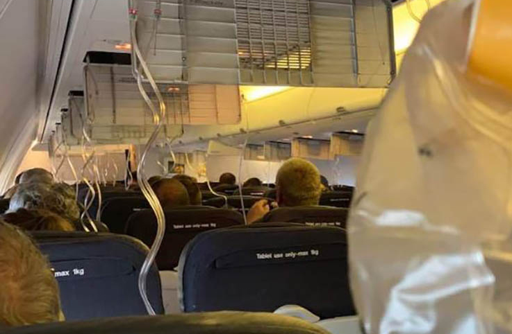 Quantas uçağında oksijen maskeleri açıldı, acil indi