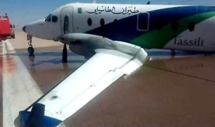 Tassili Airlines’ın uçağının inişte sol dikmesi kırıldı