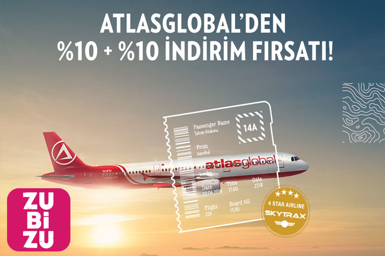 Atlasglobal Havayolları’nda % 10 ZUBİZU indirimi