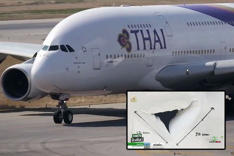 Thai Airways’in A380 uçağına ikram aracı çaptı
