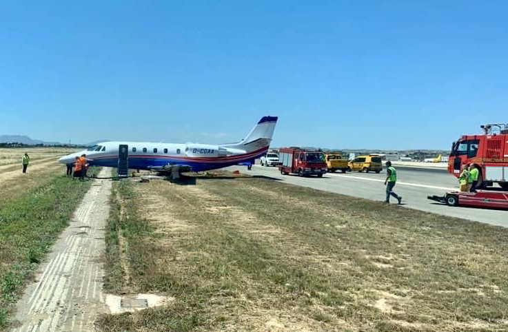 Cessna 560XL Alicante Havalimanı’nı trafiğe kapattı
