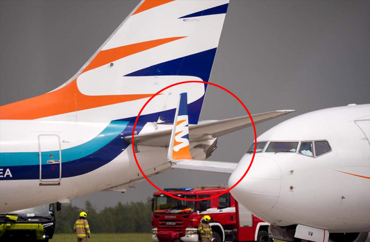 Smartwings Havayolu’nun iki uçağı takside çarpıştı