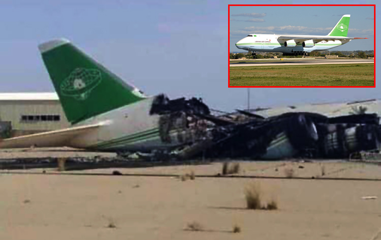 Libyan Arab Air’in An-124’ü büyüyük hasar aldı