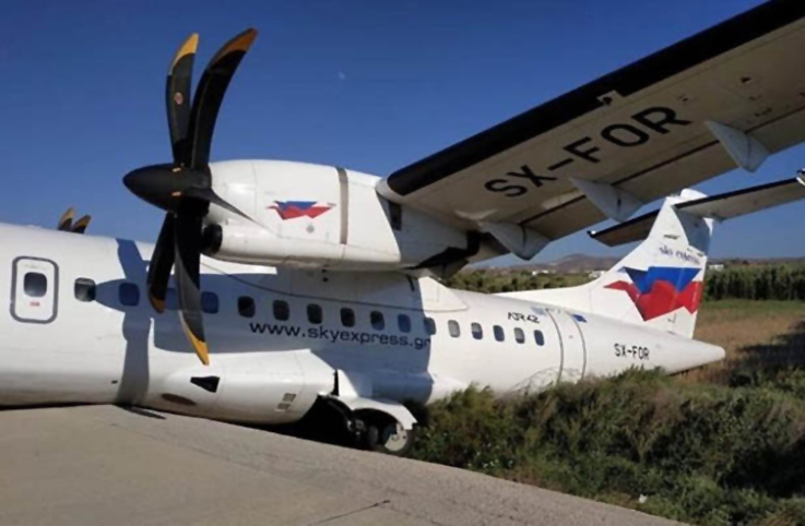 Sky Express’in ATR-42’si inişte pistten çıktı