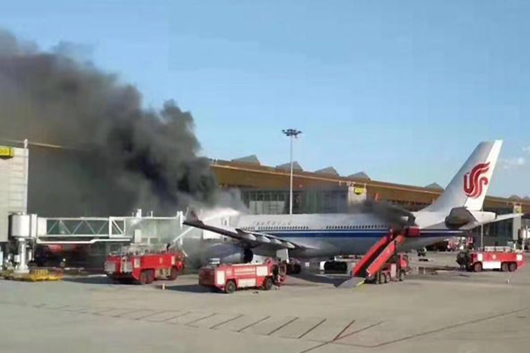 Air China’nın A-330’u park ailende alev aldı