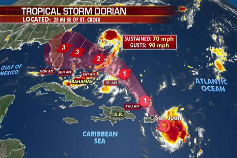 Dorian kasırgası, ABD’de bir çok uçuşları iptal ettirdi