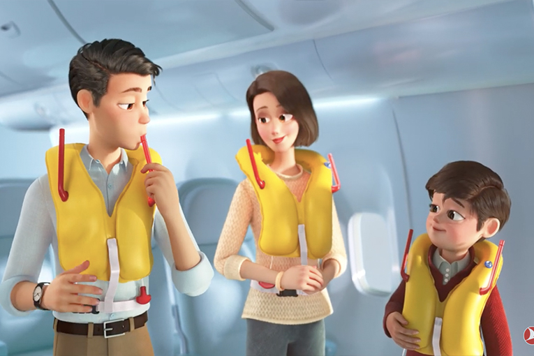THY, uçaklardaki yeni emniyet videosunu yayınladı