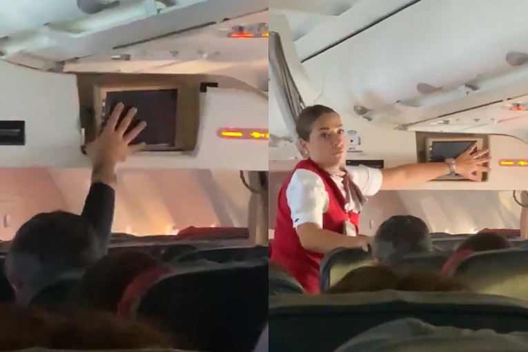 THY uçağındaki monitör arızasına kabin amiri müdahale etti