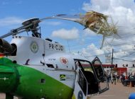 Brezilya’da helikopter kamyonu parçaladı