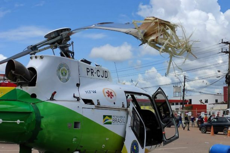 Brezilya’da helikopter kamyonu parçaladı