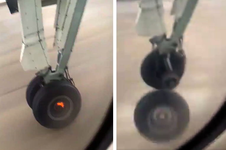 Air Canada Express uçağının kalkışta tekeri koptu