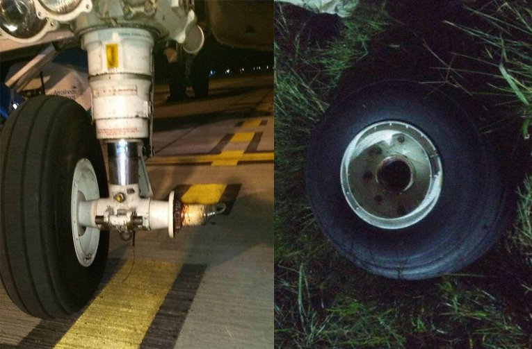 Air Austral uçağının inişte tekerleği koptu