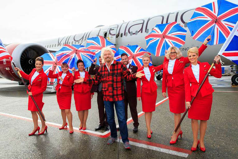 Virgin Atlantic’in sahibi Sir Richard Branson çark etti