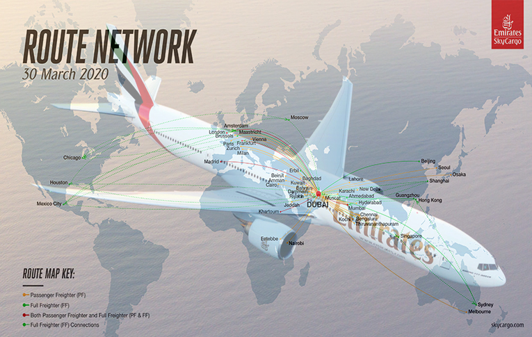 Emirates kargo operasyonlarıyla global pazarları birbirine bağlıyor