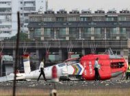 Tayvan’da ambulans helikopter inişte kaza yaptı