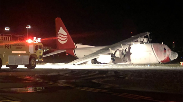 C-130, Santa Barbara’da inişte alev aldı