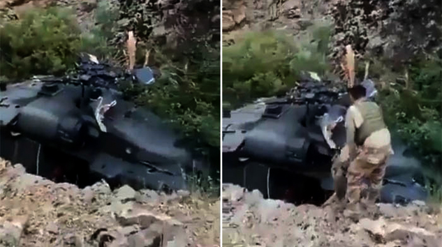 Diyarbakır Lice’de Jandarma Helikopteri acil indi