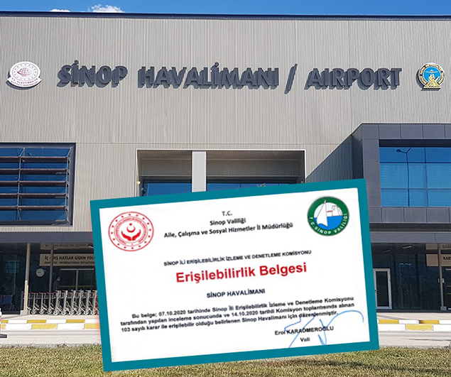 Sinop Havalimanı’na “Erişilebilirlik Belgesi” verildi