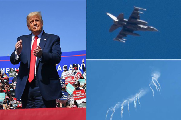 Trump’ın Arizona mitinginde, F-16’lar havalandı