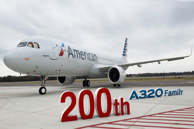 American Airlines a320 serisinden 200’ncü uçağını teslim aldı