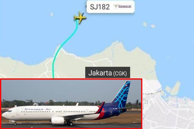  Sriwijaya Air’e ait B737-500 Cakarta’da radardan kayboldu