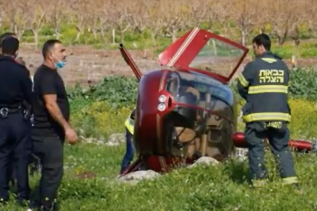 İsrail Rosh Pina’da R44 helikopter düştü