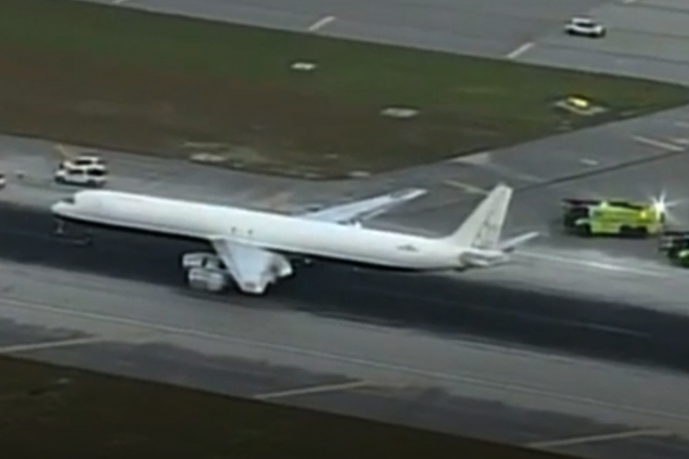 Skybus Cargo’nun Douglas DC-8 kargo uçağı pistte kaldı