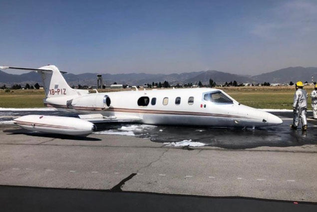 Learjet 25B, Meksika’da pisti kapattı