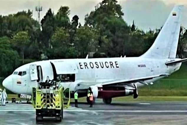 Aerosucre Havayolu’nun B737F uçağı kalkamadı