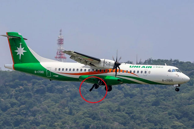 UNI Air’e ait ATR-72’in kaltışta lastiği patladı