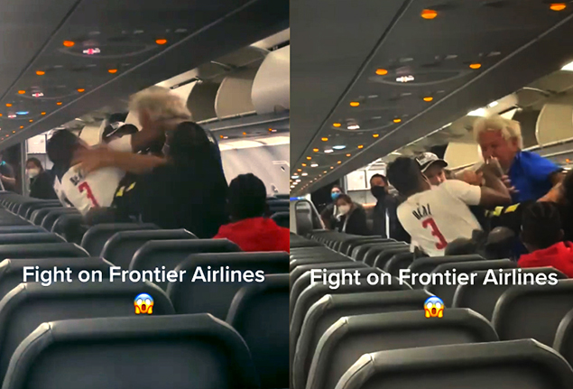 Frontier Havayolları uçağında kavga çıktı