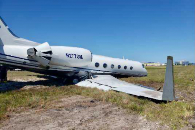 ABD’de Gulfstream IV kalkışta pistten çıktı