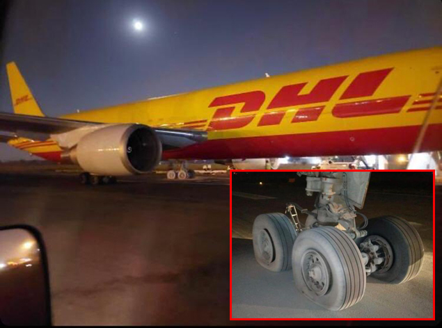 DHL uçağının Lahor kalkışında lastikleri patladı