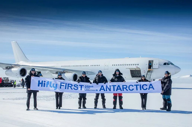 Hi Fly’ın A340’ı Antartika buzullarına indi