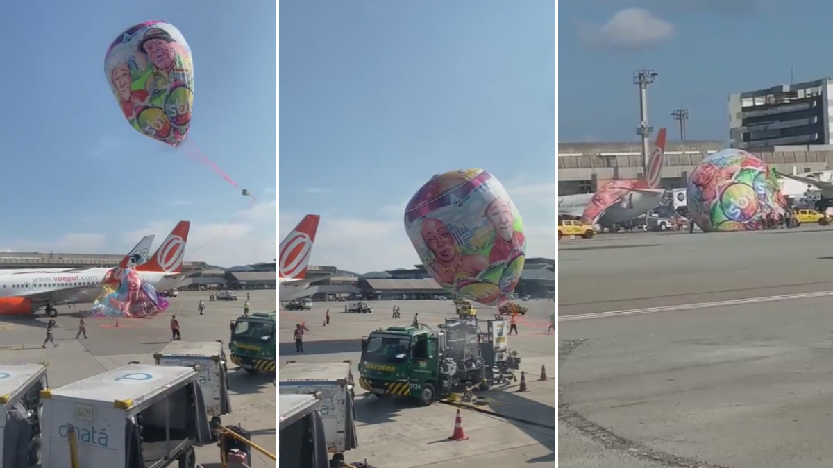 Balon yolcu uçağının üstüne düştü